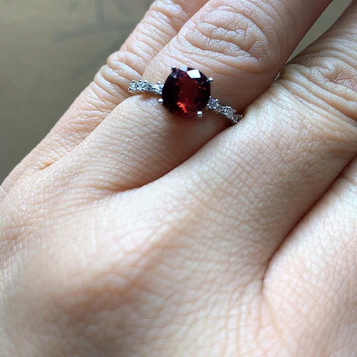 水晶水晶戒指银S925镶嵌