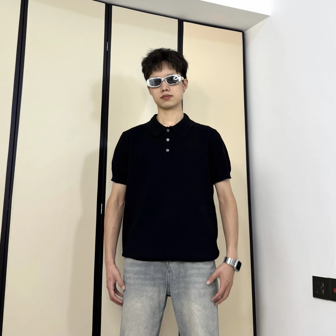 NBJ【小个子短袖Polo衫】夏季针织短袖T恤男士宽松透气百搭短袖Polo