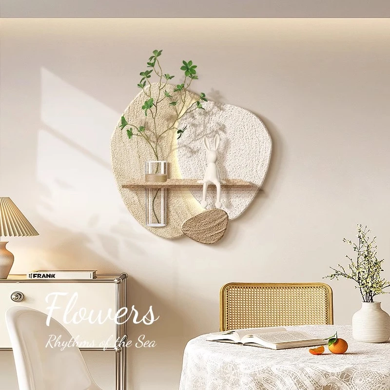 海马盛康奶油风餐厅装饰画高级感客厅挂画水培绿植餐桌墙面壁画