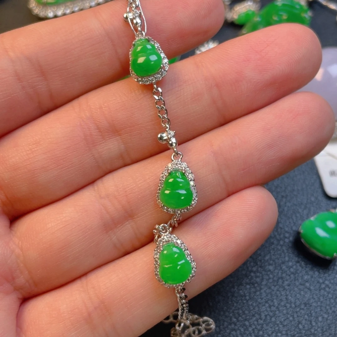 翡翠银S925镶嵌吊坠(不含链)