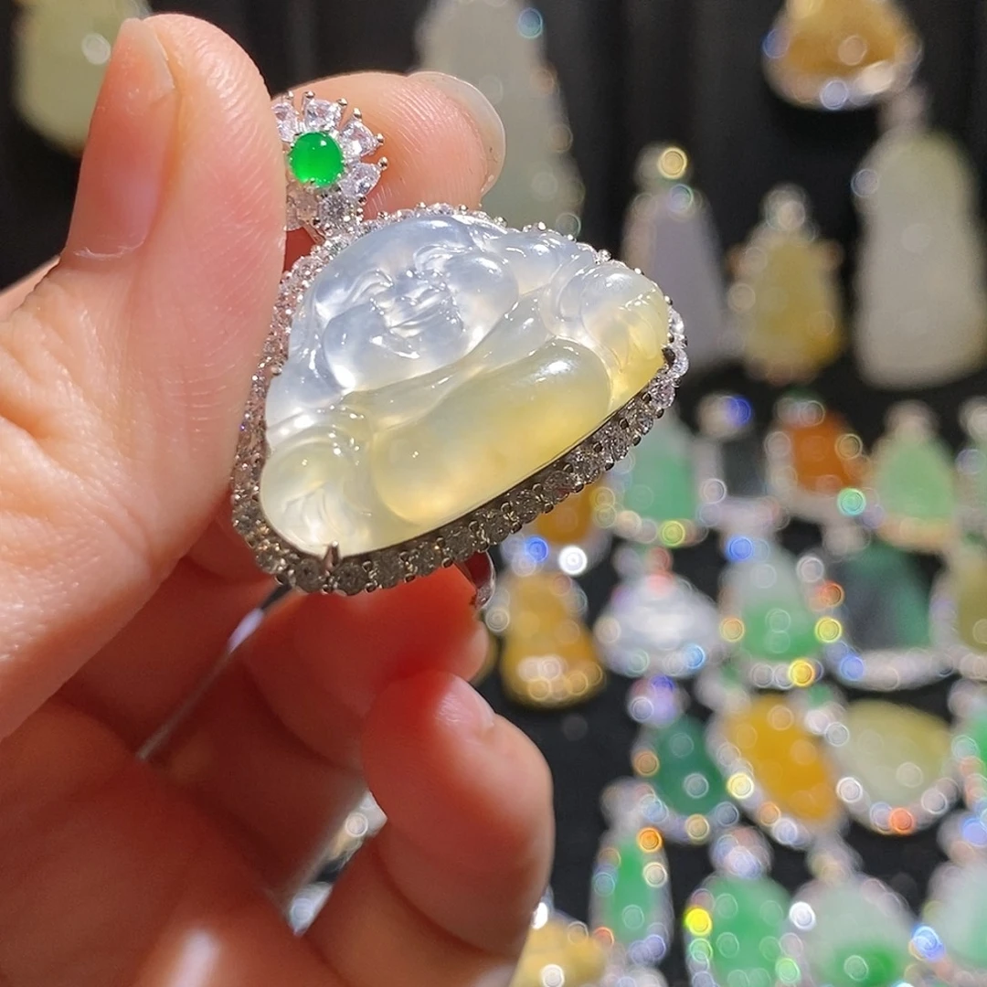 颈饰银S925镶嵌翡翠天然翡翠