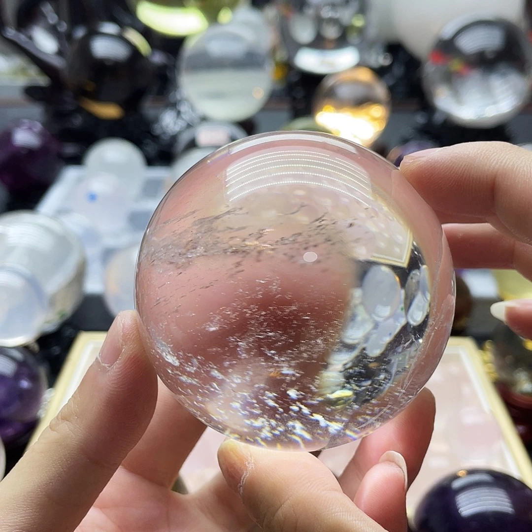 水晶珠宝半成品未镶嵌6.3cm白水晶
