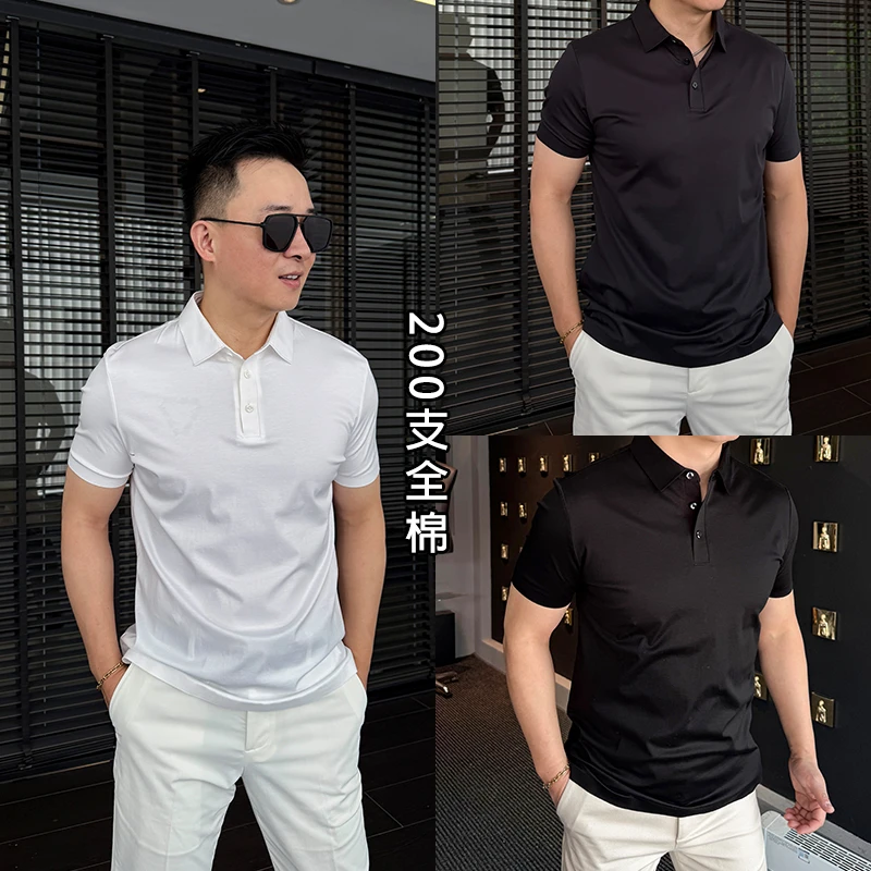 徐先生出品夏季黑标苏匹马棉200支全棉polo短袖12【杜恩】