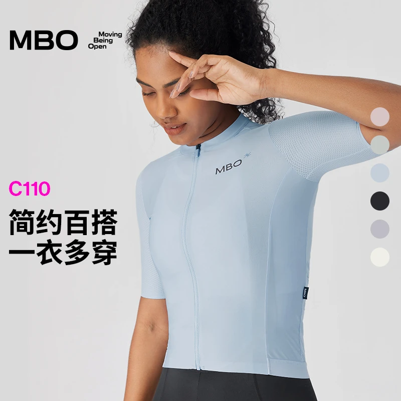 MBO女子简约百搭短袖骑行服春季新款户外运动骑行短袖C110