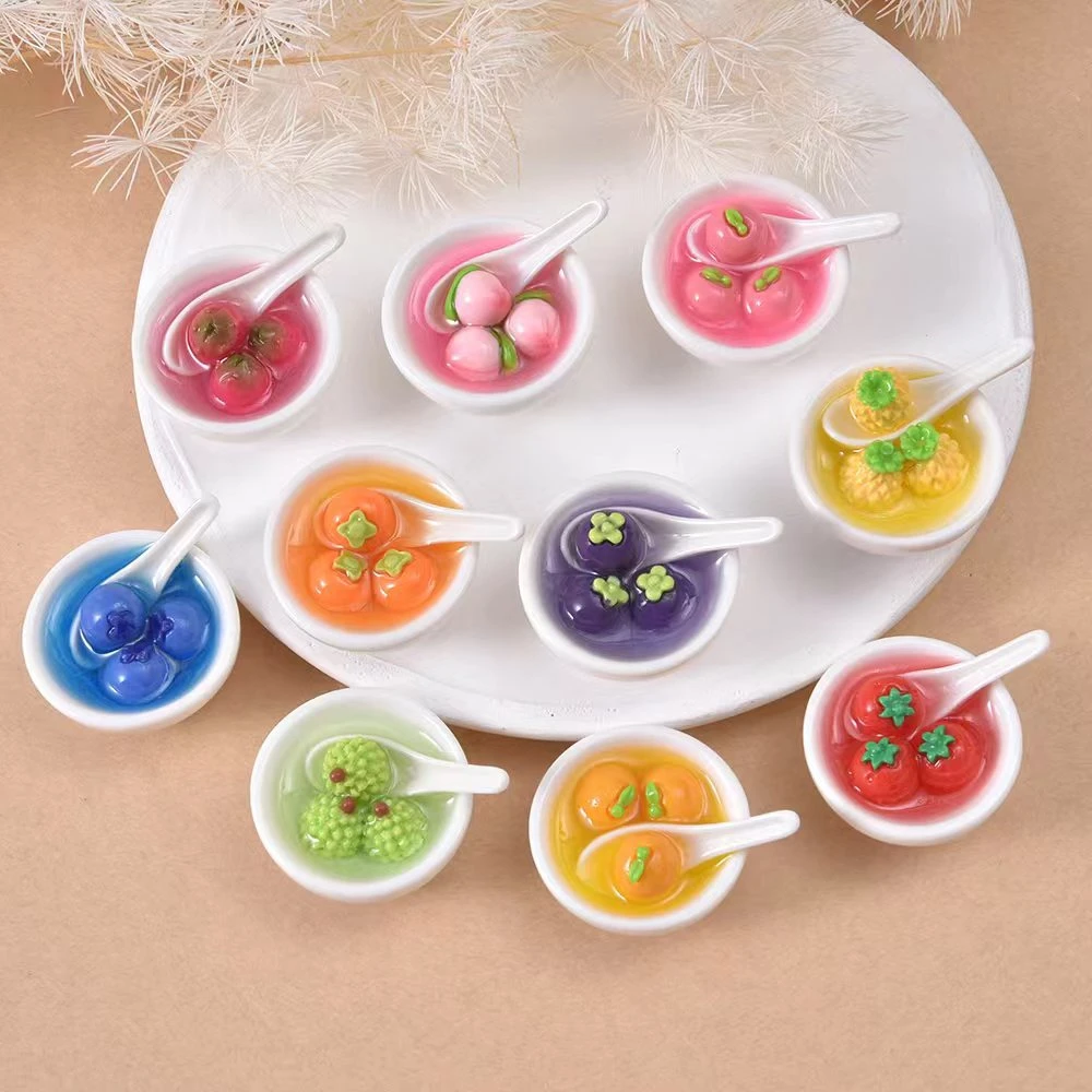 【对对碰】水果碗亮面半实色半夜光潮玩diy萌粒饰品配件摆件树脂
