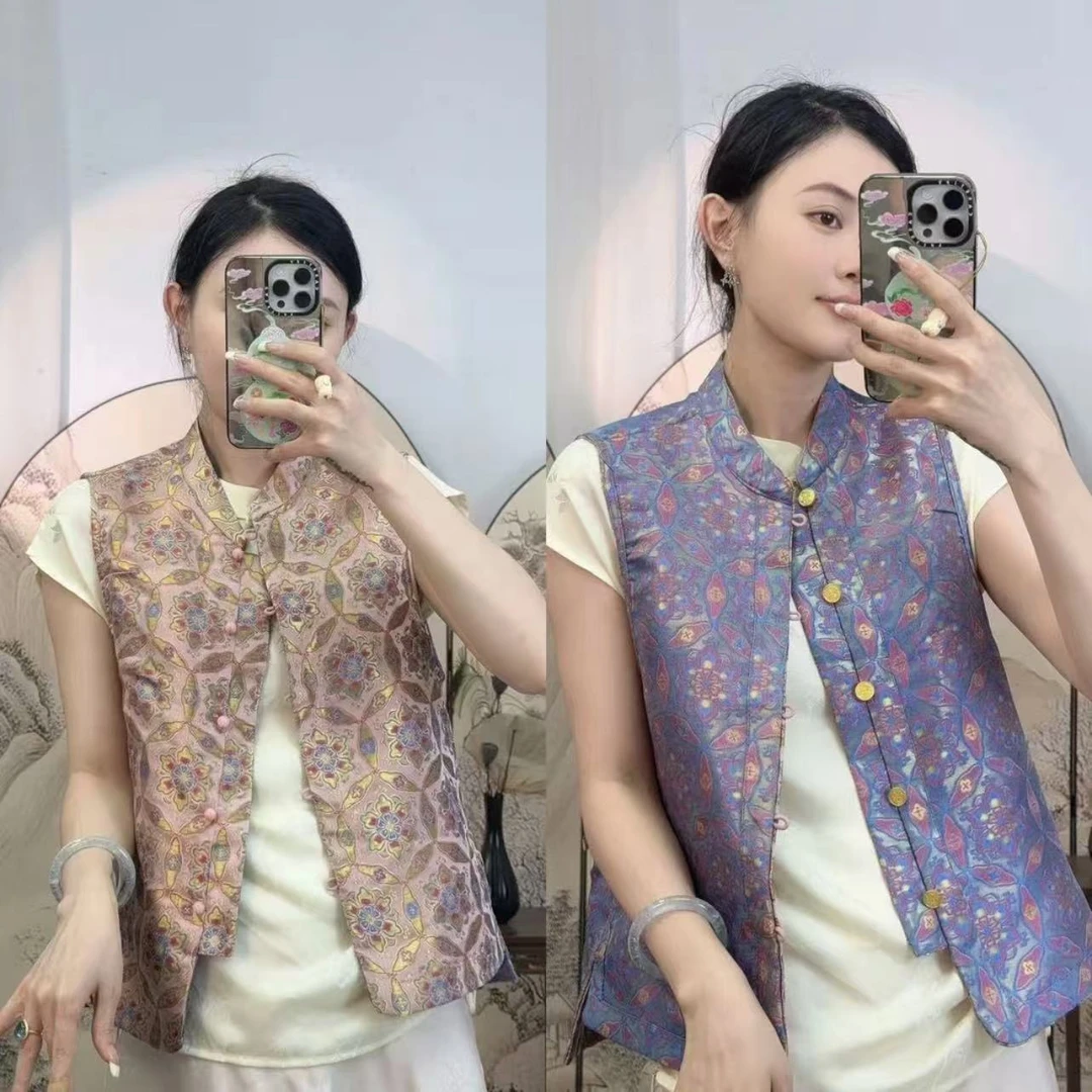 （陈陈家）（敦煌宝相花）双面双穿新中式国风马甲