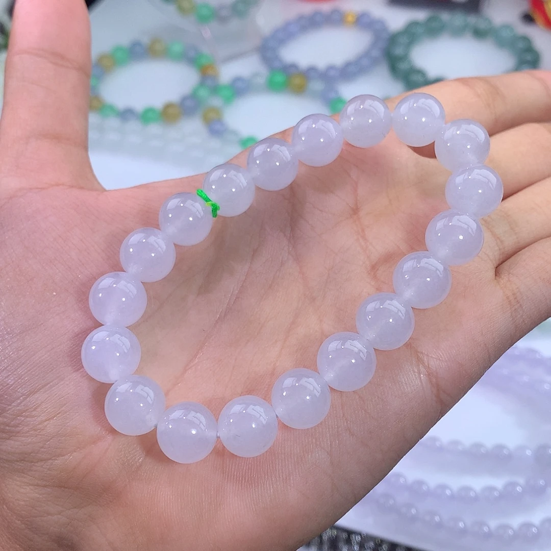 翡翠未镶嵌手链白月光手串