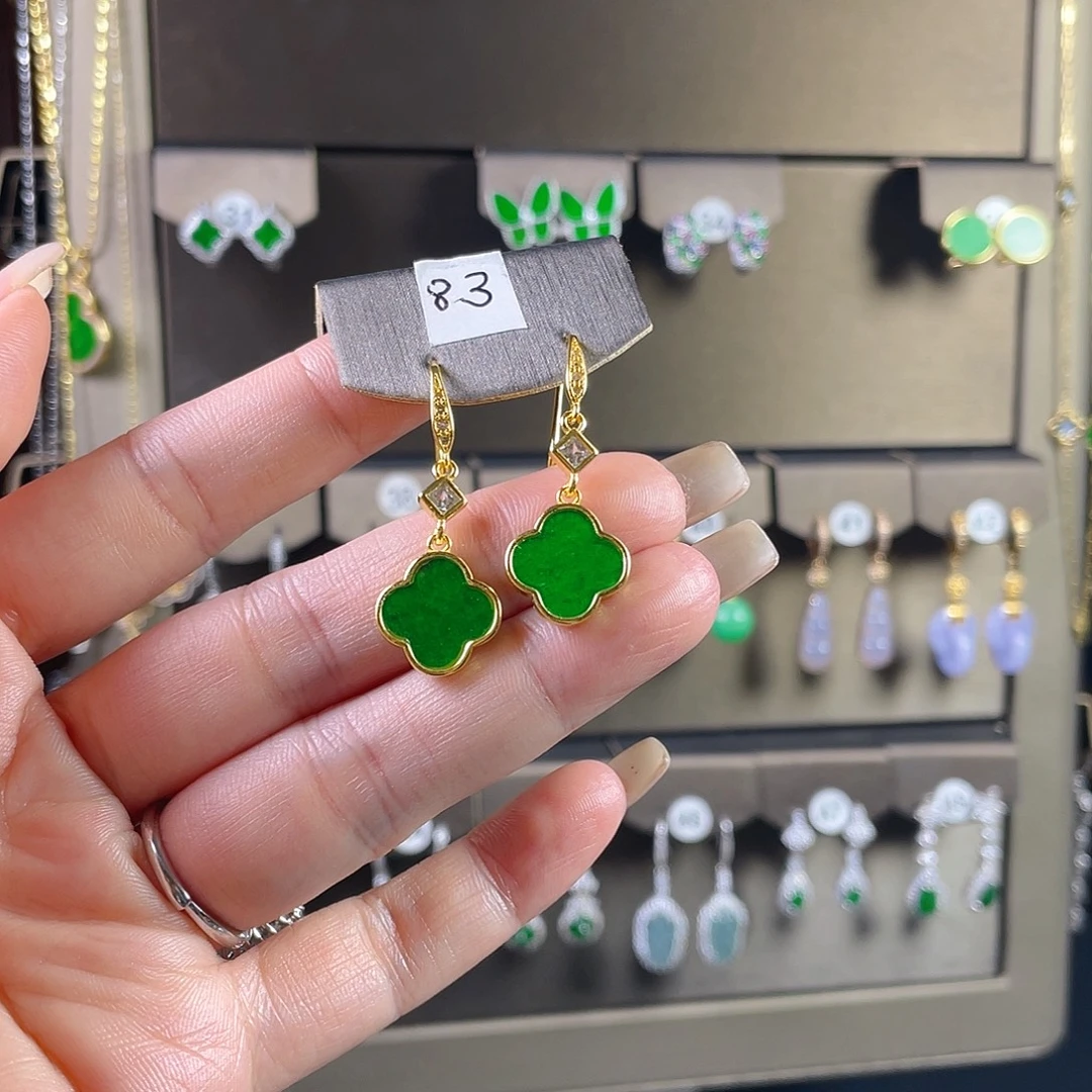 y***月翡翠银S925镶嵌耳饰缅甸A货