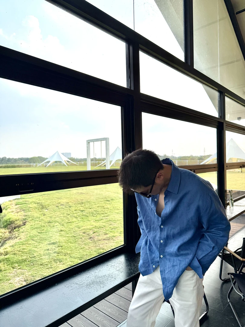 AUSTINBEAUTY【100%雨露麻】秋季老钱慵懒长袖衬衫