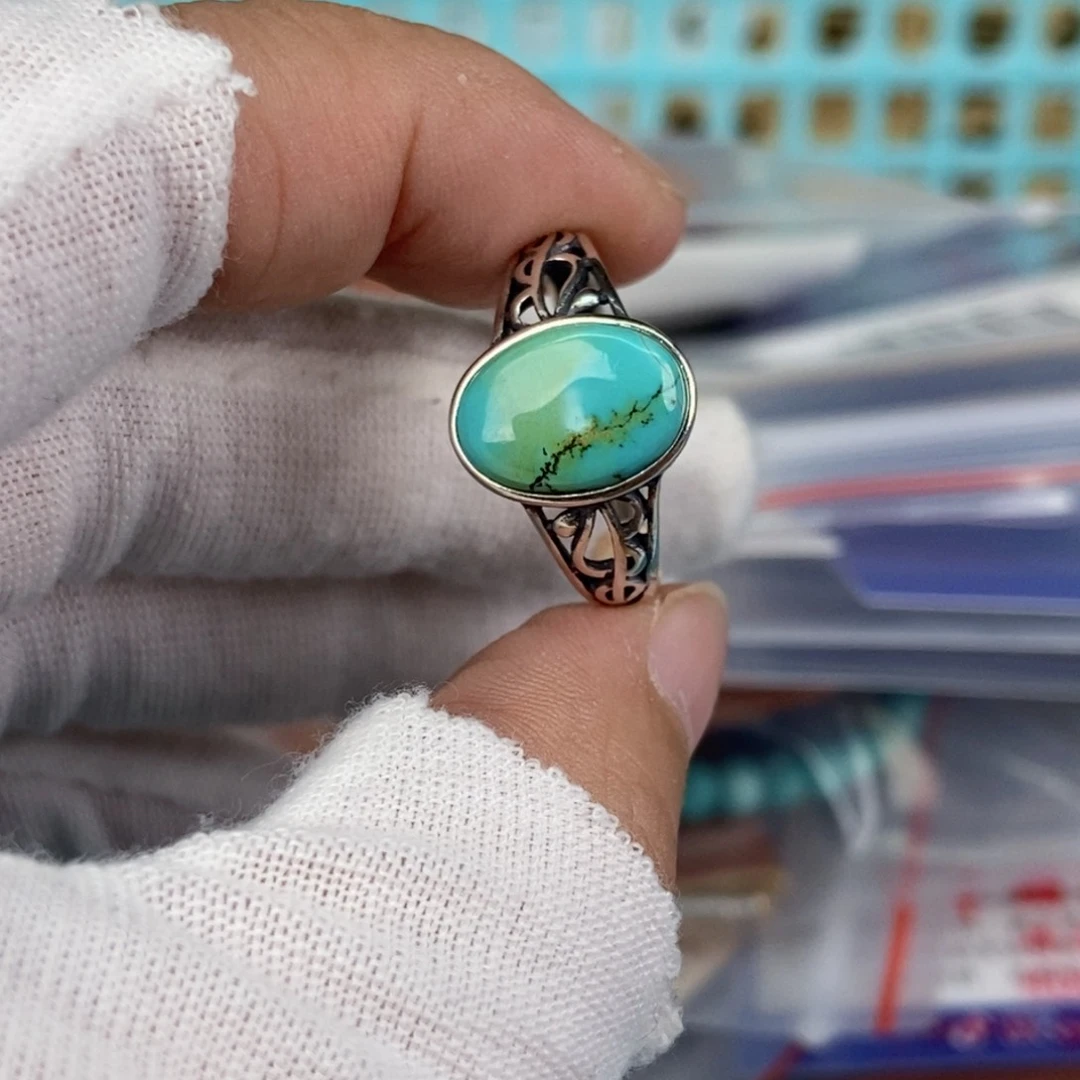 银S925镶嵌绿松石珠宝奇石