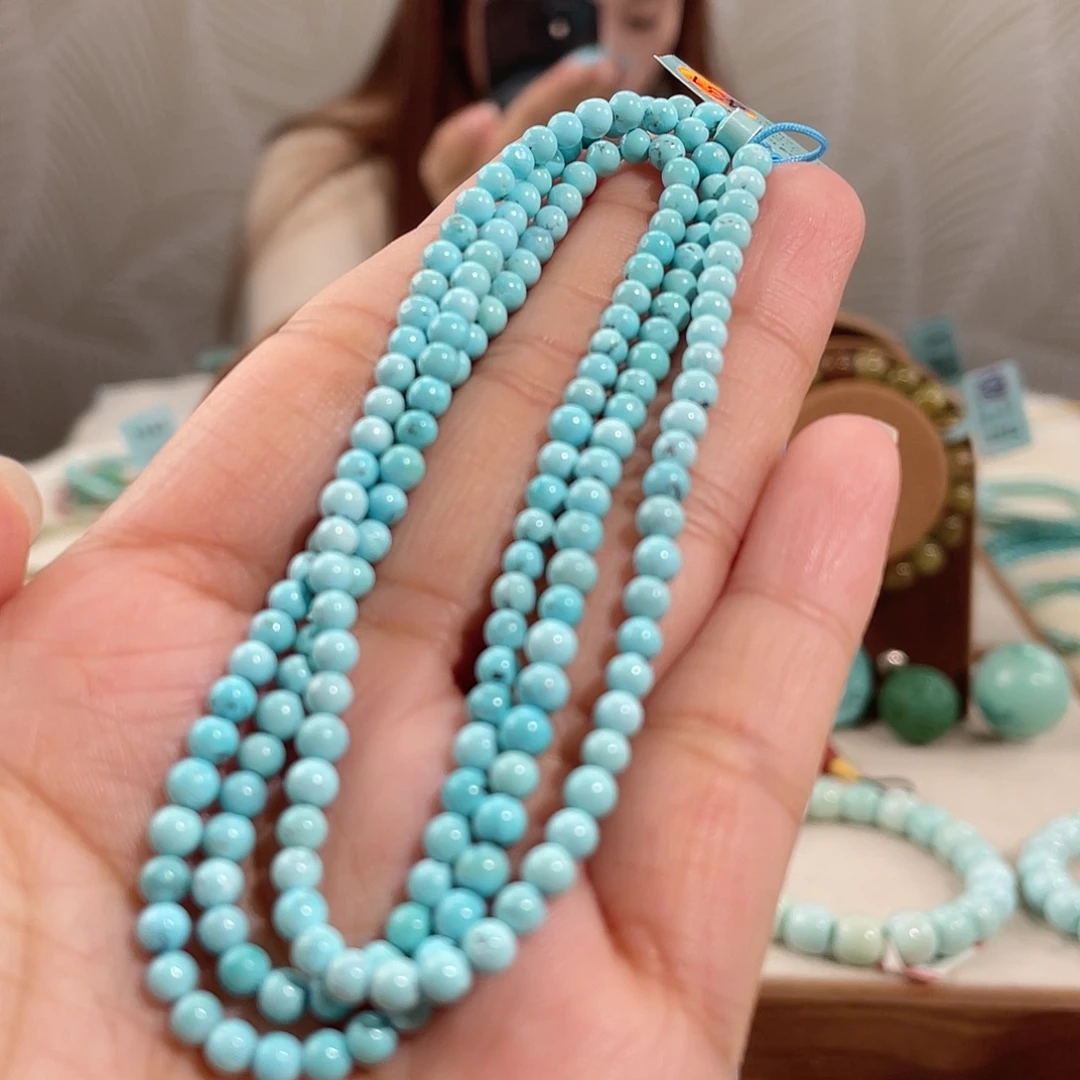 绿松石未镶嵌高瓷蓝卡3.7