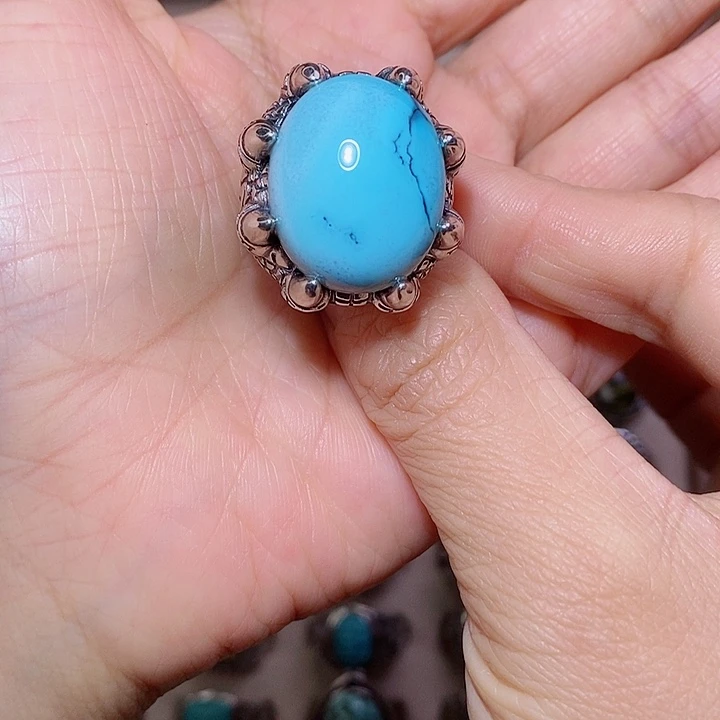 绿松石银S925镶嵌颈饰