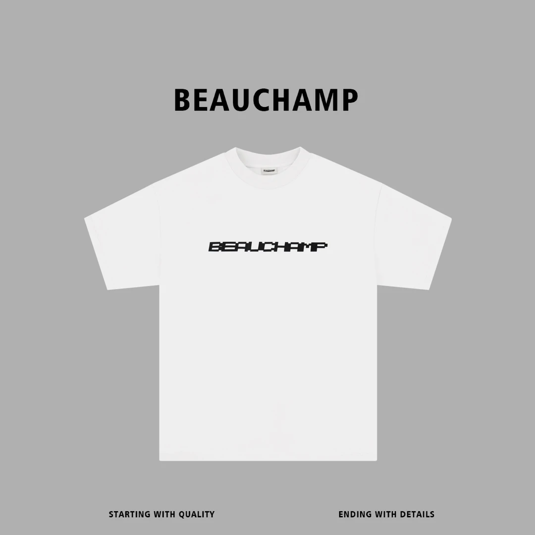 Beau champ品牌 百搭纯棉经典简约轻奢短袖情侣宽松休闲T恤6147#