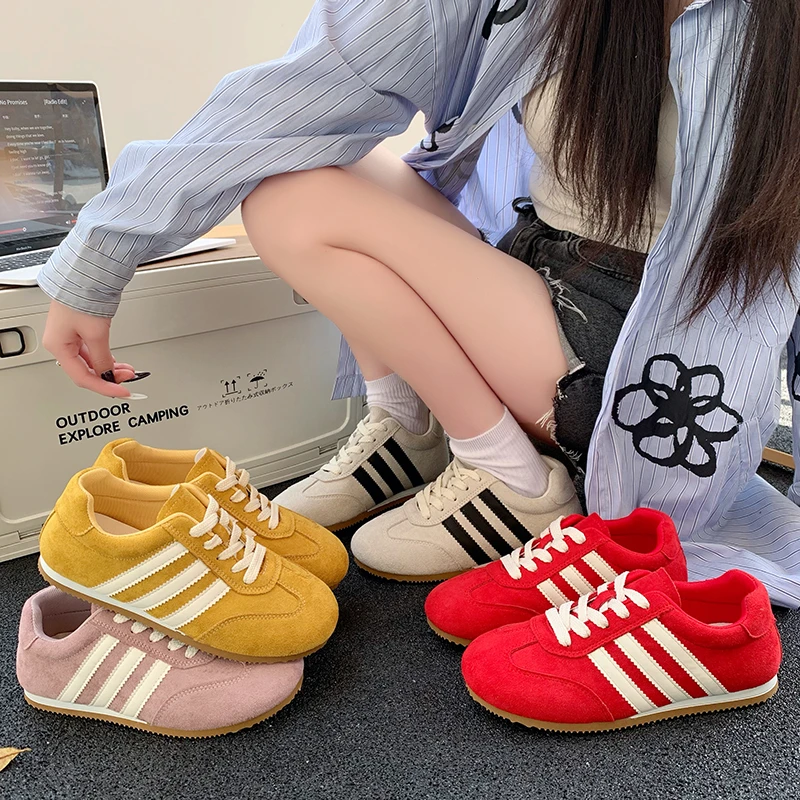 复古反绒德训鞋舒适轻便2025年新款春夏季网红爆款百搭休闲鞋P828