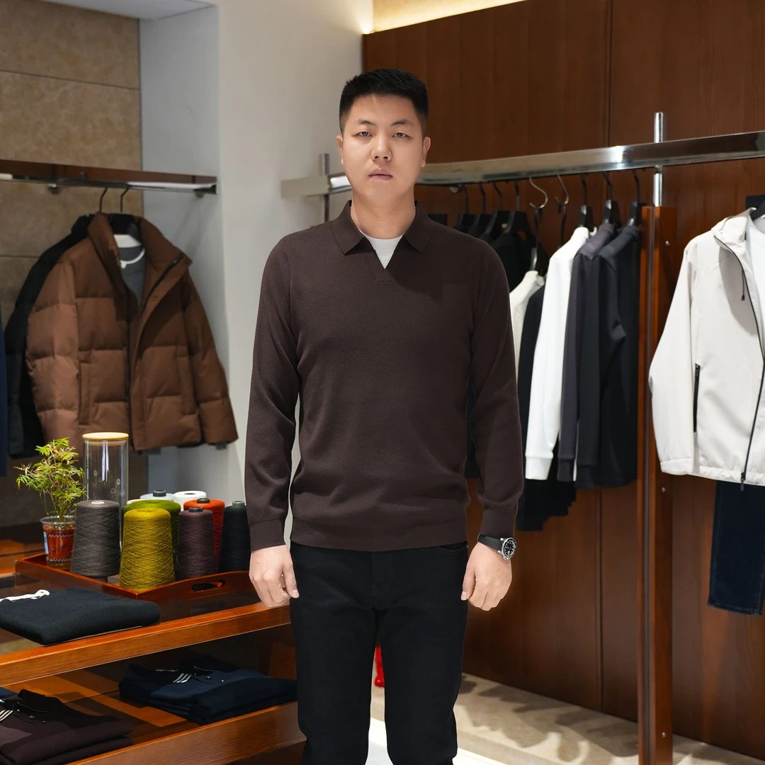 【双领工艺假两件】定制面料秋冬加厚男士休闲圆领针织上衣8838