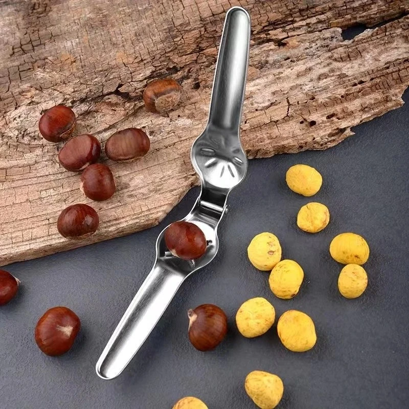 不锈钢板栗开口器剥栗子十字划口刀家用开栗器剥壳器开果板栗夹子