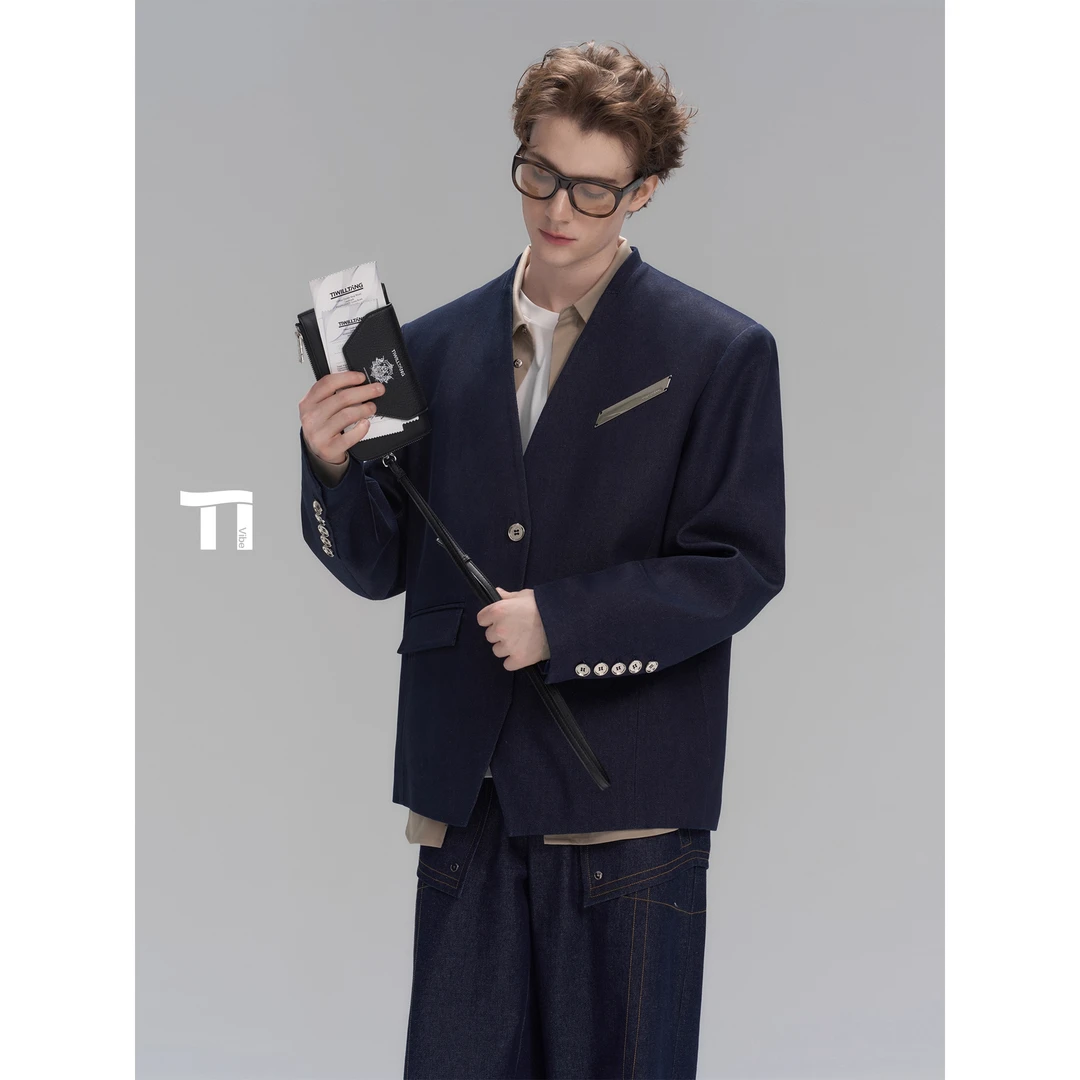 启世录TIWILLTANG“凌络锯戈”无领短款西装