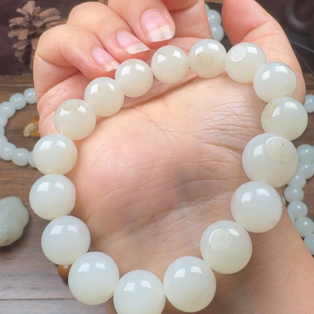 载***舟和田玉未镶嵌手串手串
