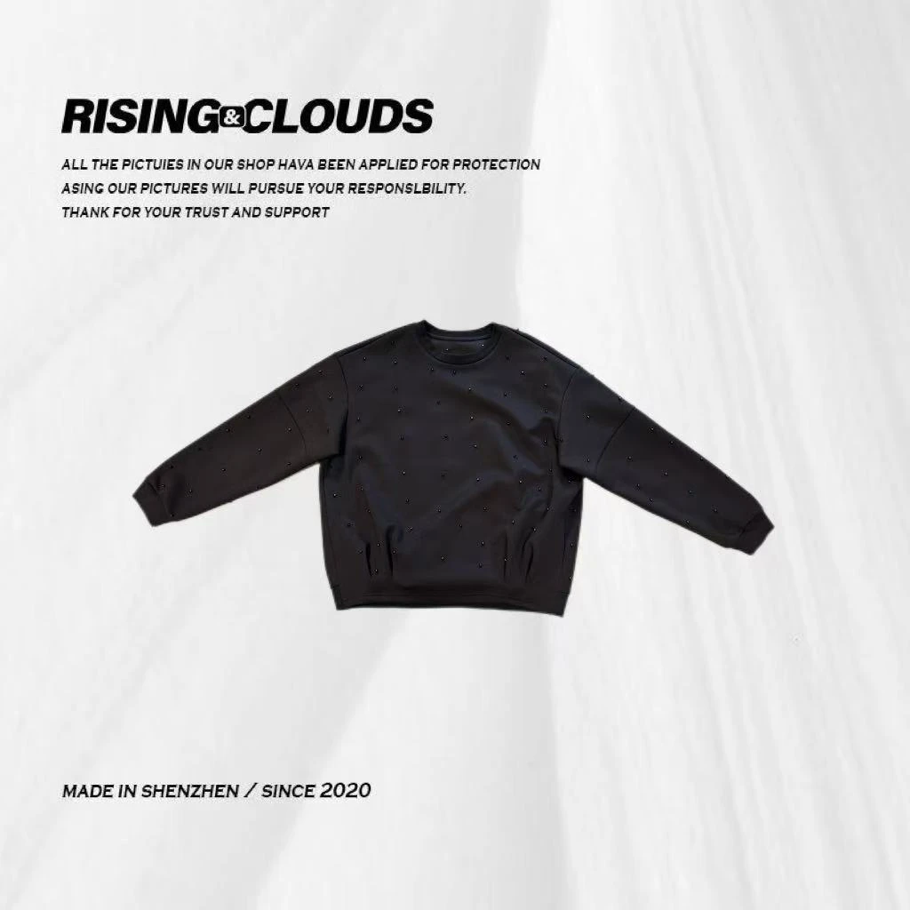 RISING&CLOUDS【莎莎】 舒适百搭时尚钉珠卫衣080720