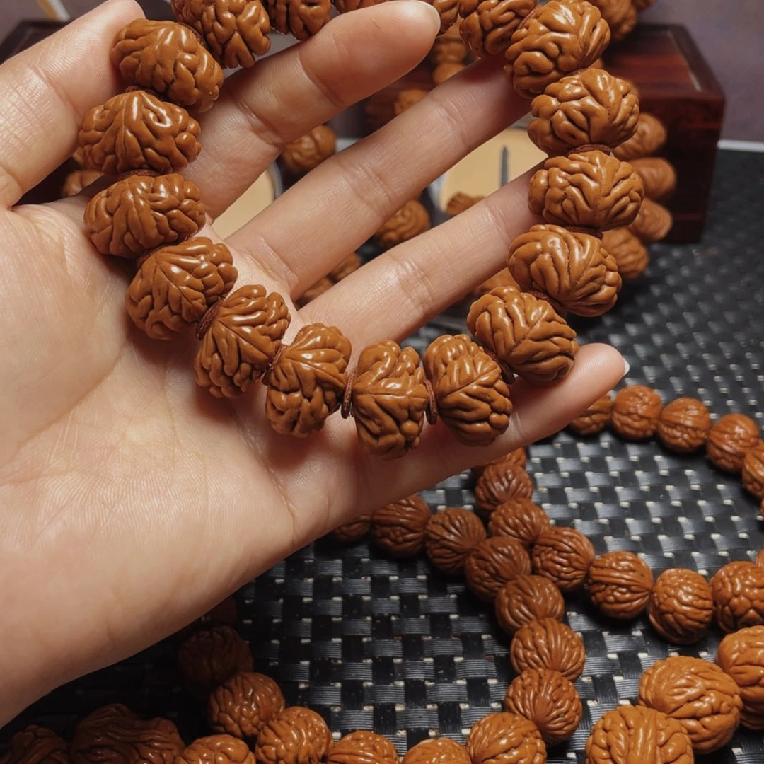 桃核手串爱***人秦岭龙纹桃核