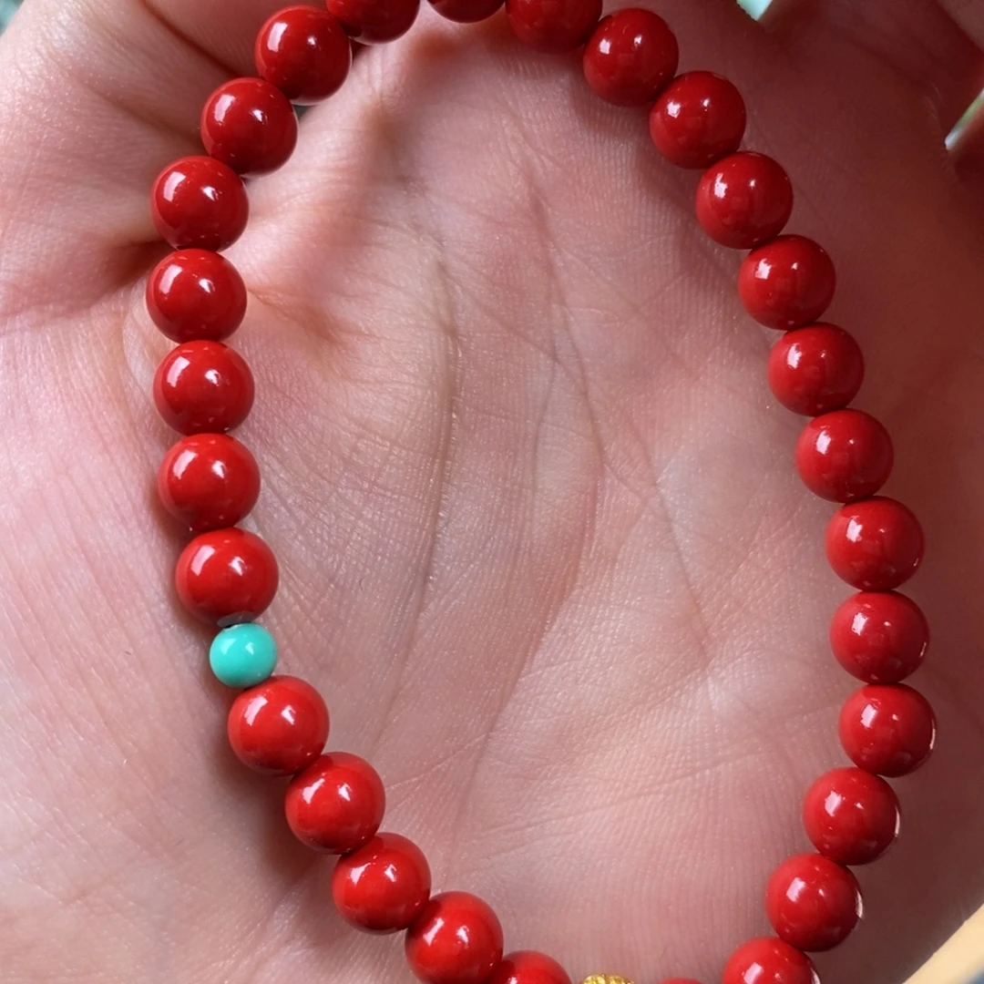 天然辰砂帝王砂手串6mm
