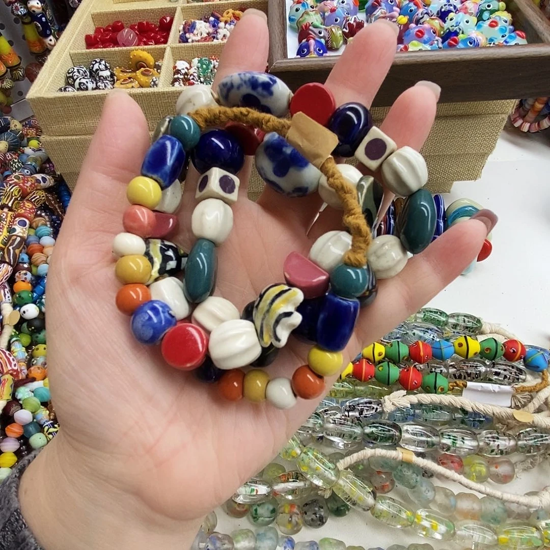 颈饰琉璃尼泊尔陶瓷多宝082