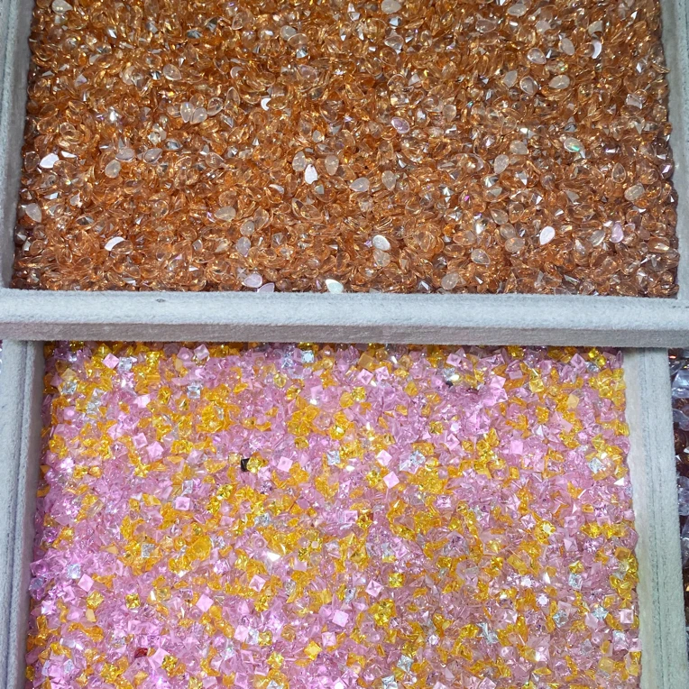 粉色美甲钻饰品彩色手工diy高品质超闪多色彩虹炫彩水晶锆