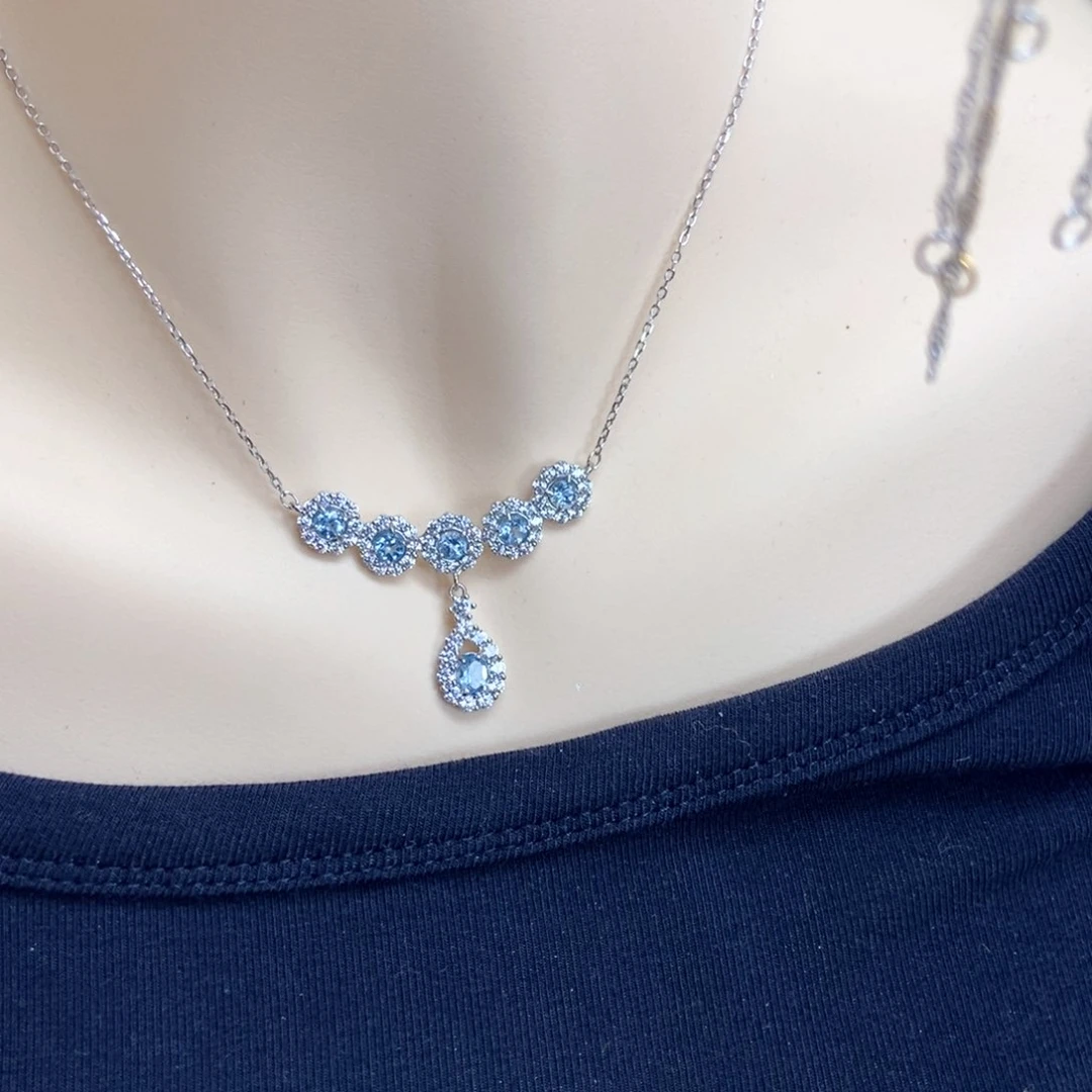 银S925镶嵌吊坠吊坠托帕石