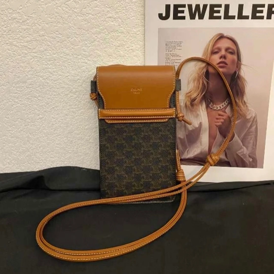 99新 Celine/思琳 7姐专场/老花拼皮手机包