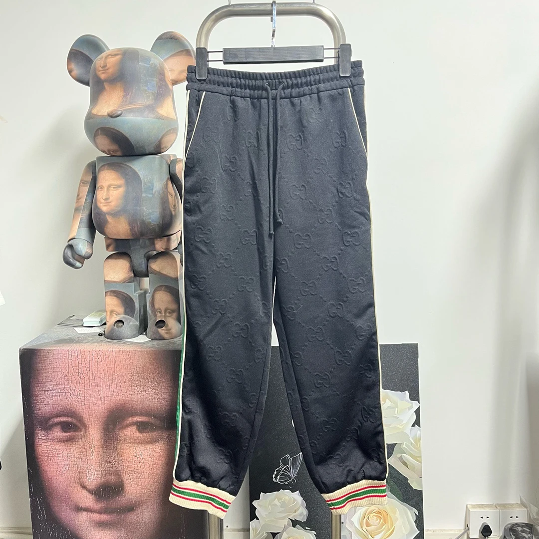 99新 GUCCI/古驰 浮雕满印长裤O0105 XS 裤长88腰围42