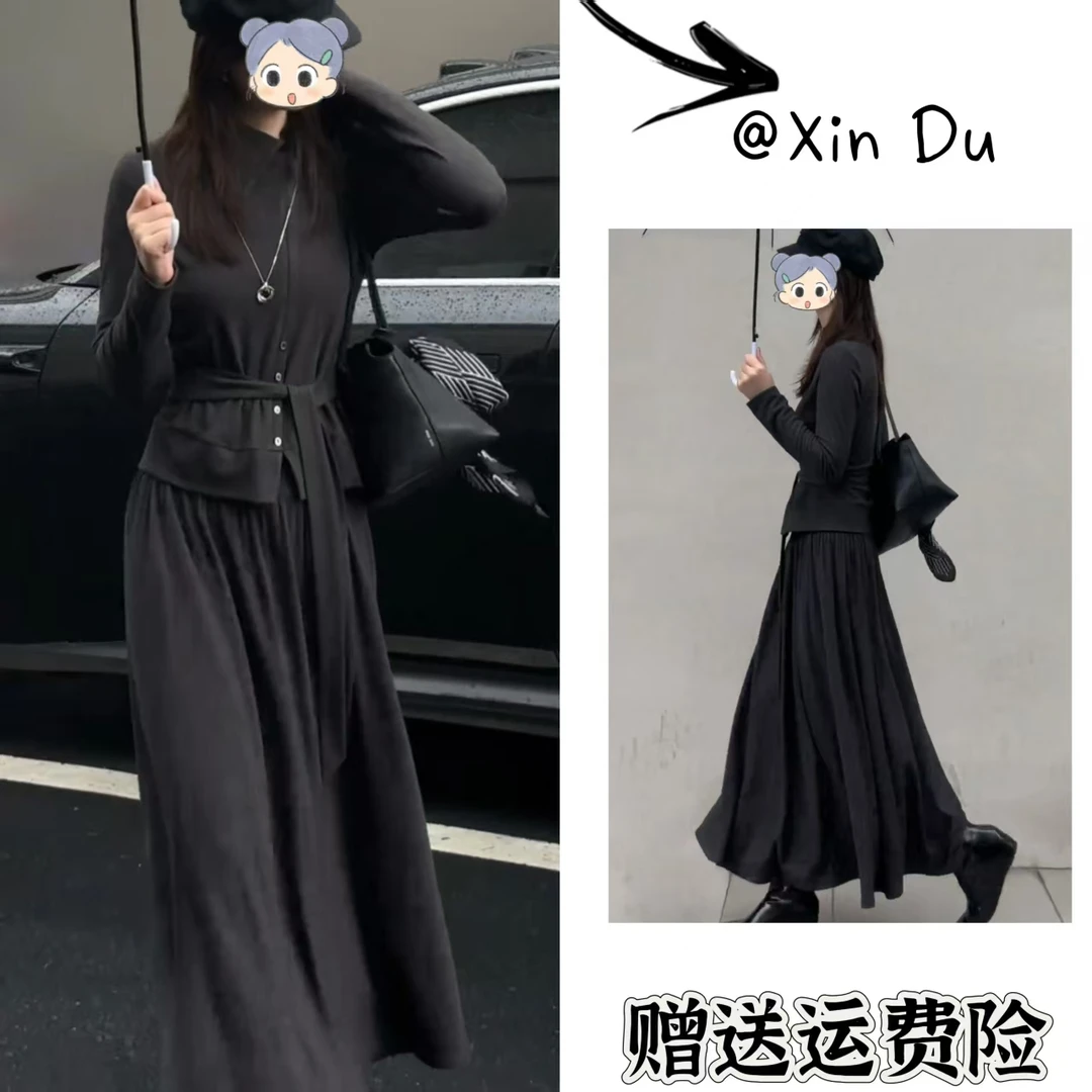 2025秋季新款时尚显瘦气质女士网红洋气两件套百搭款D23194