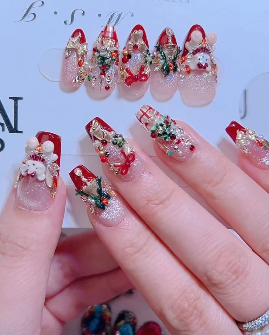 满饰纪|S343「」轻奢钻饰超闪穿戴甲手工穿戴甲堆钻