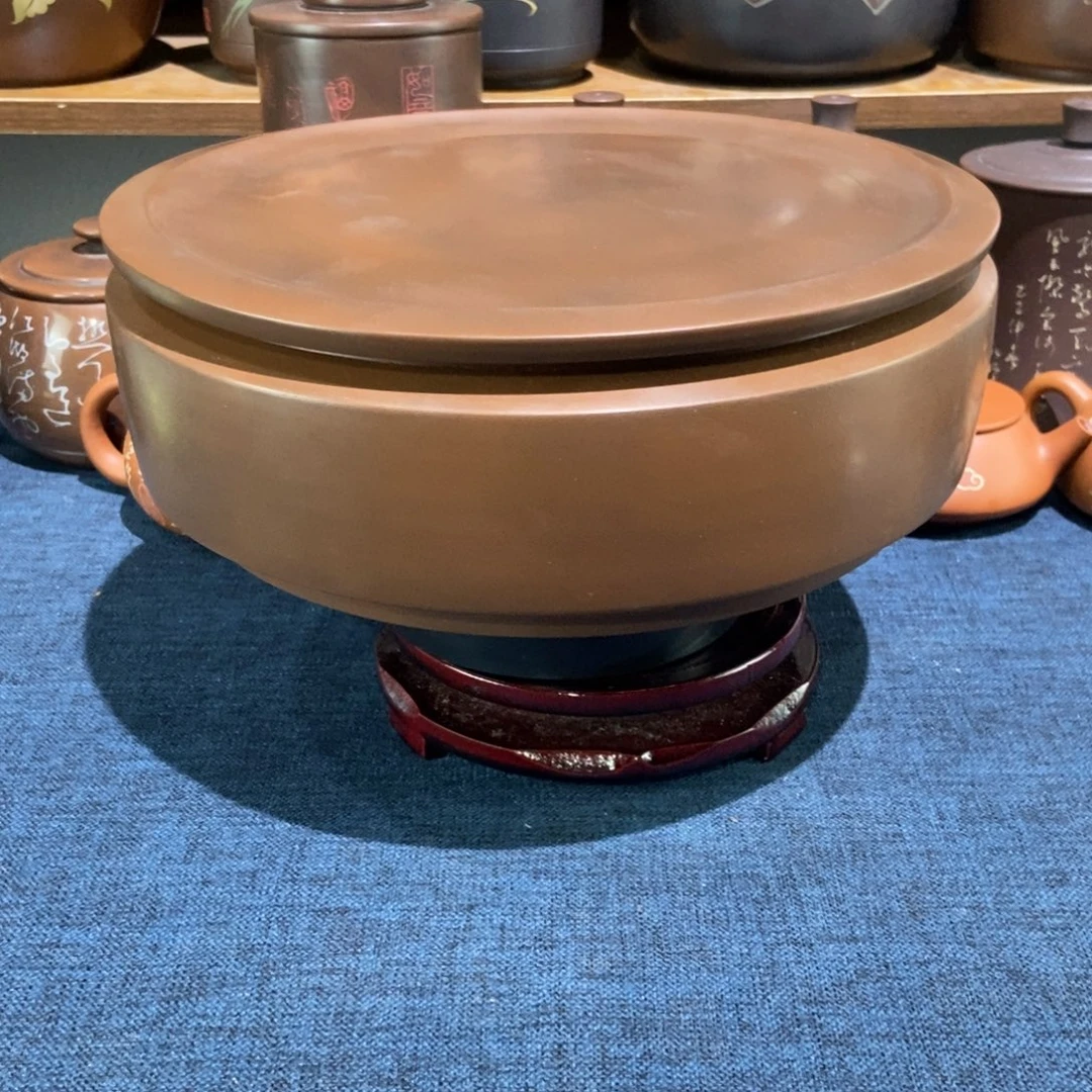 2建水紫陶手工精磨357饼盒