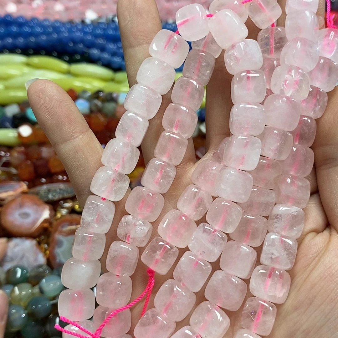 玛瑙/玉髓未镶嵌珠宝半成品风水晶方糖一条卡10mm