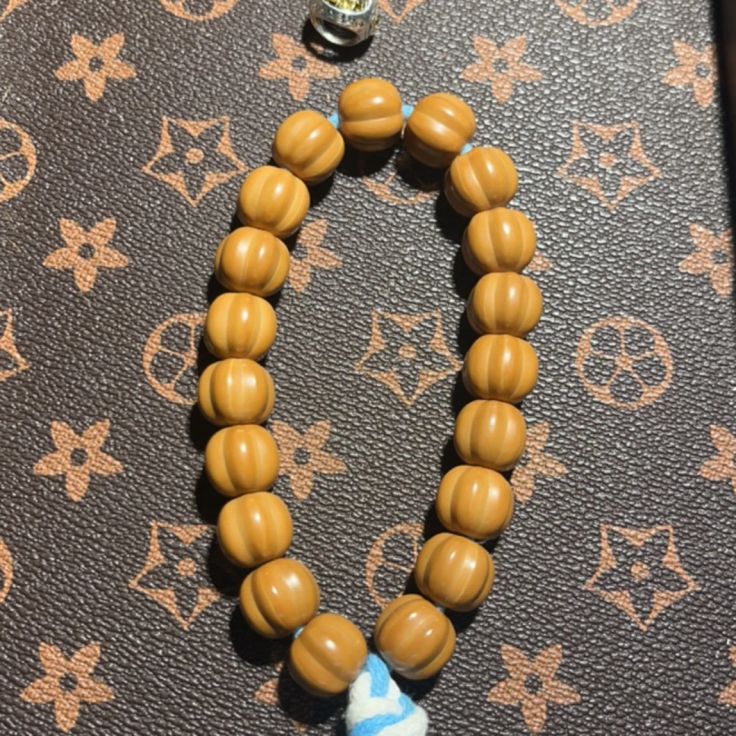 【山柏·南瓜酥猴头手串】无泡药 包红