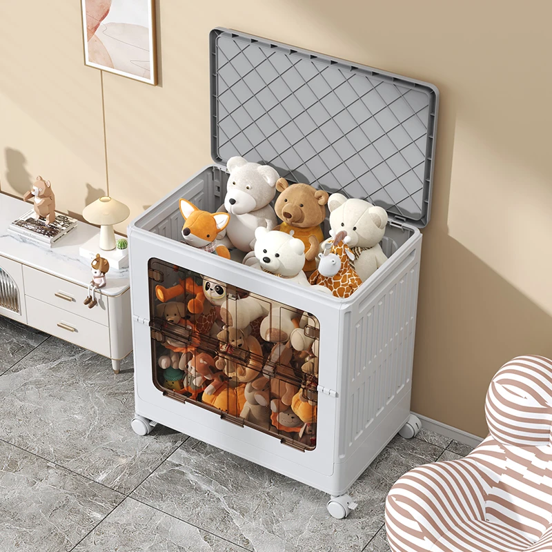 【帛森专属】大容量折叠翻盖双开门收纳箱免安装衣服被收纳整理储物