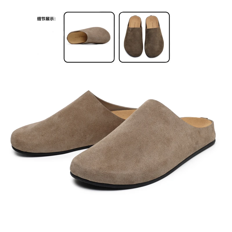 博肯鞋男夏季透气室外厚底一脚蹬穆勒拖鞋外穿厚底小众慵懒风男女