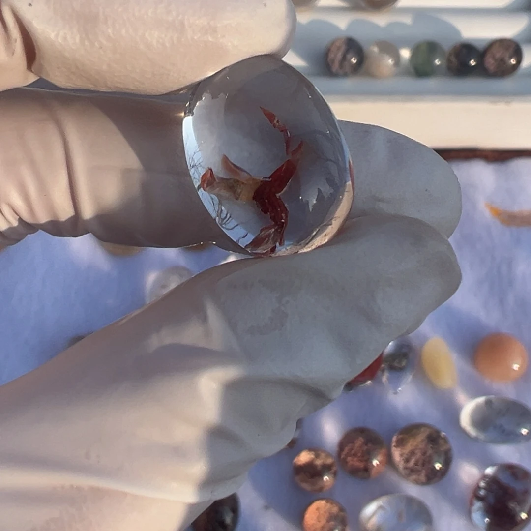 水晶胶花蛋面打孔定制不退换未镶嵌小***作