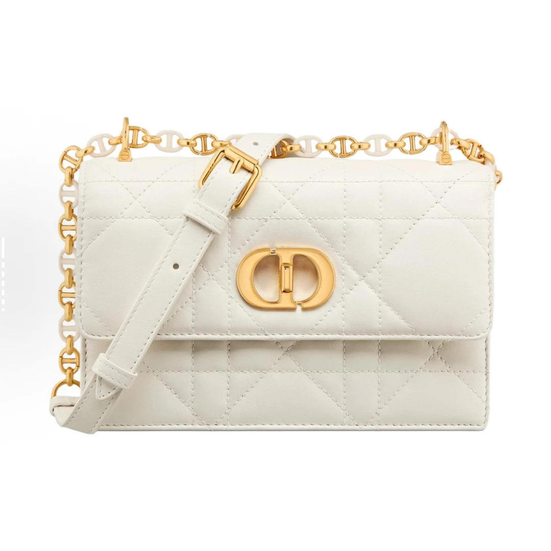99新 DIOR/迪奥 白金Miss caro双D扣链条包单肩包23年