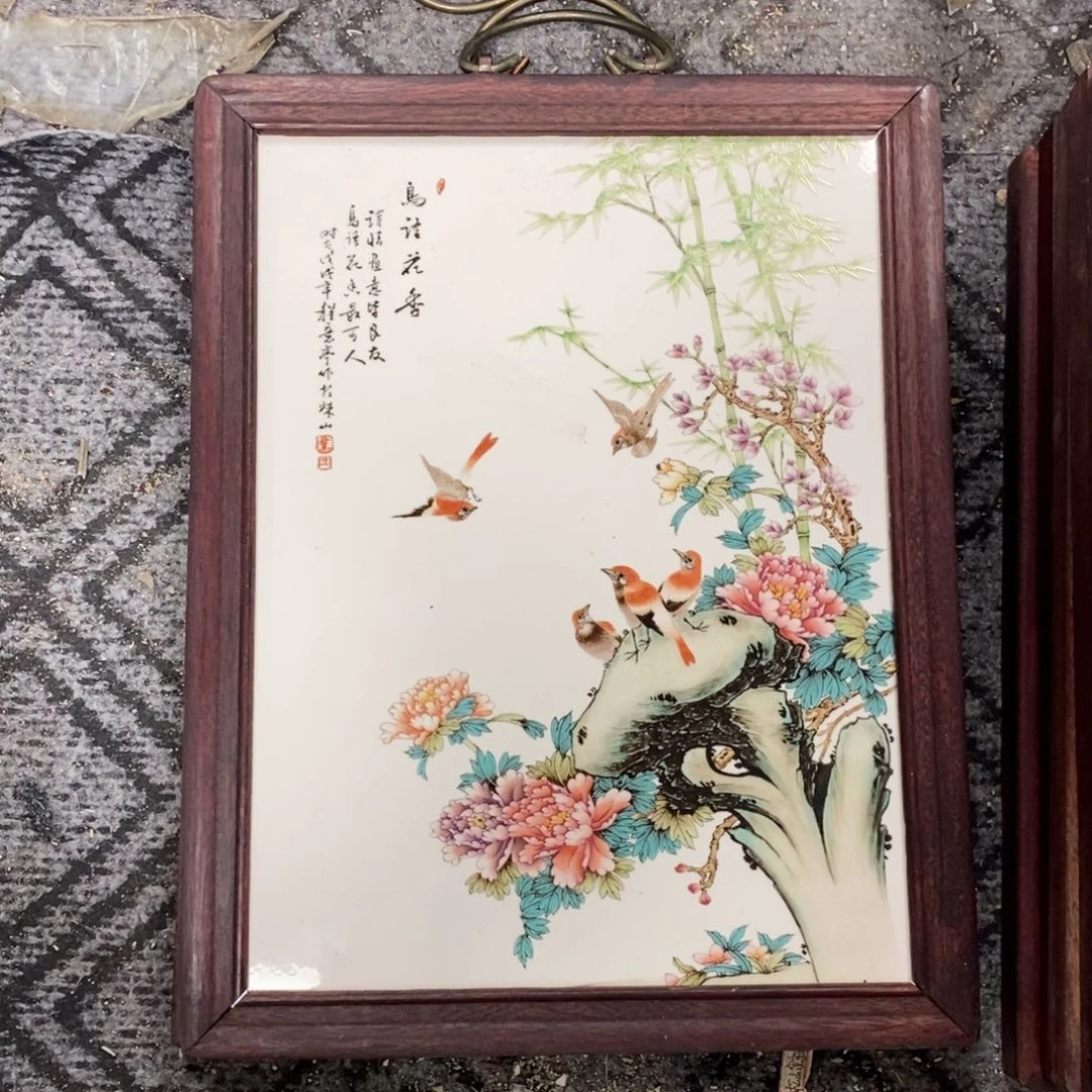 瓷片37*28 景德镇瓷板画柴窑烧制