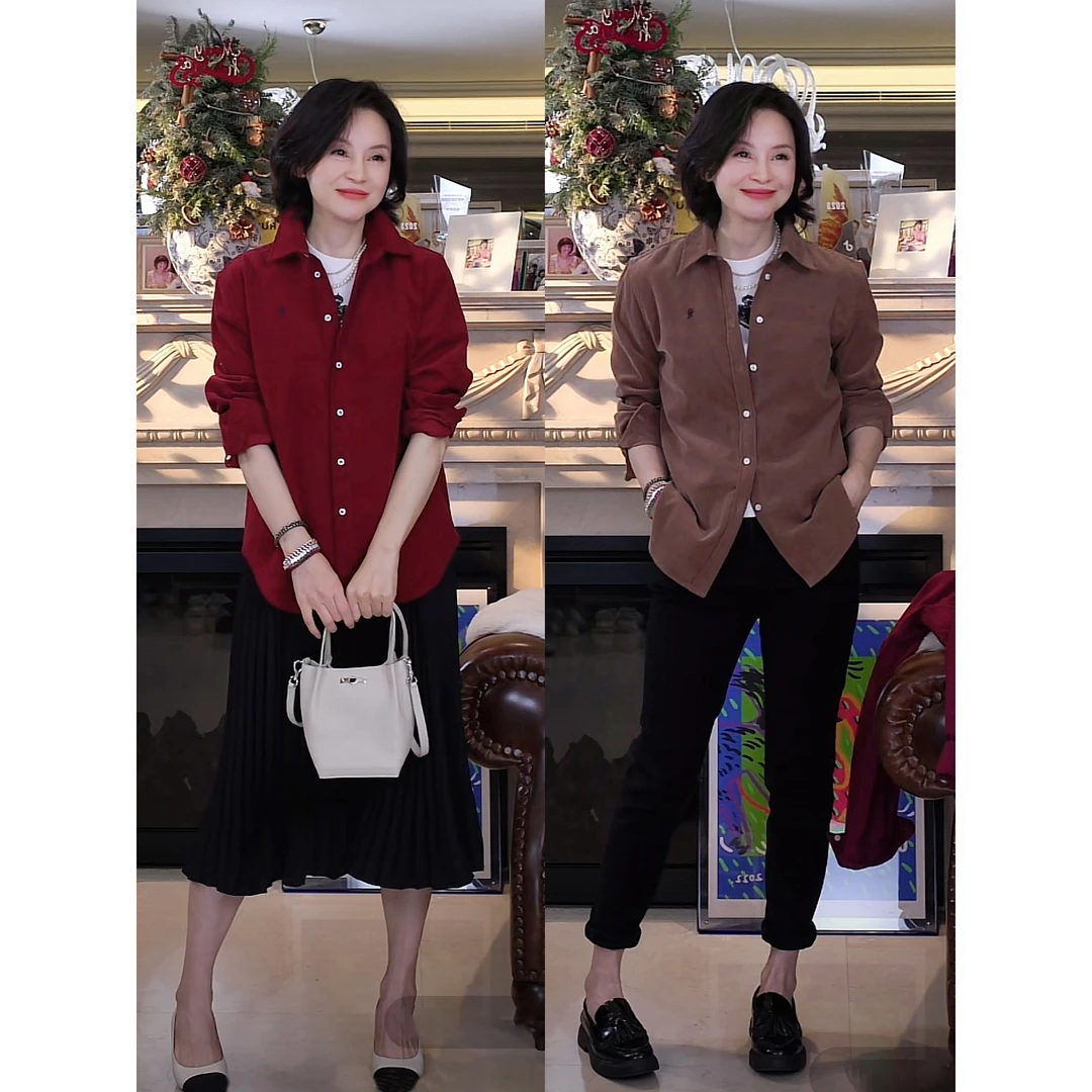 我是摩羯 布鲁克林 100新疆棉16坑双股灯芯绒复古百搭上衣衬衫