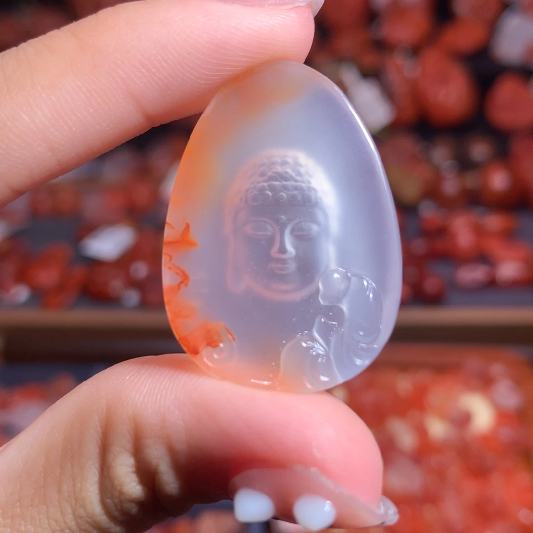 南红玛瑙未镶嵌珠宝半成品镂空悟道