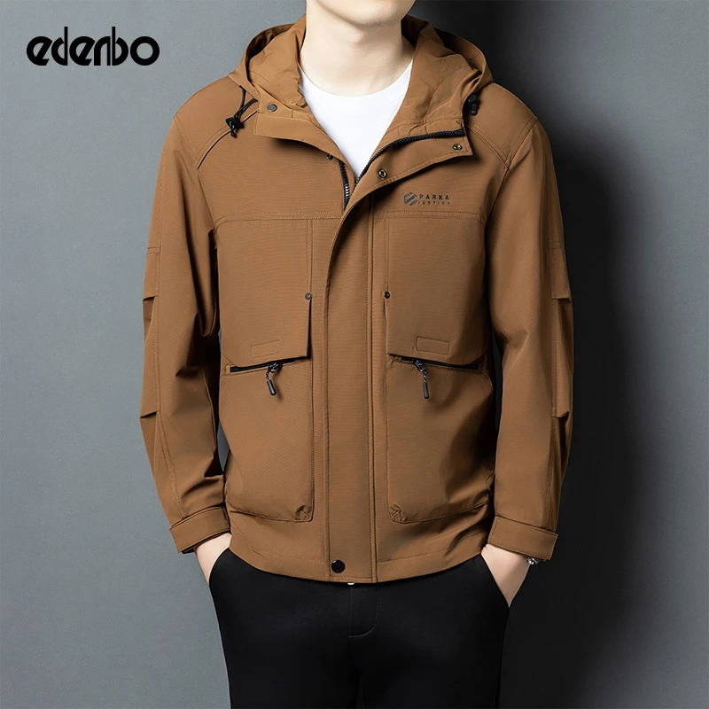 【商场同款】爱登堡夹克男士春秋季美式潮流宽松休闲连帽工装外套男