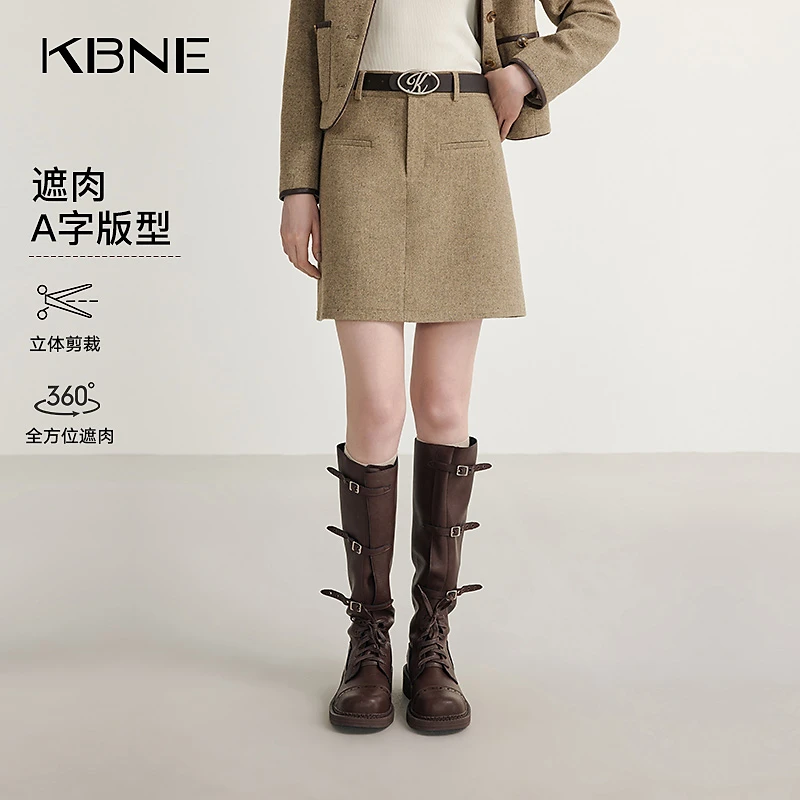 KBNE半身裙女款爆款2025新款显瘦百搭时尚复古洋气a字半身短裙