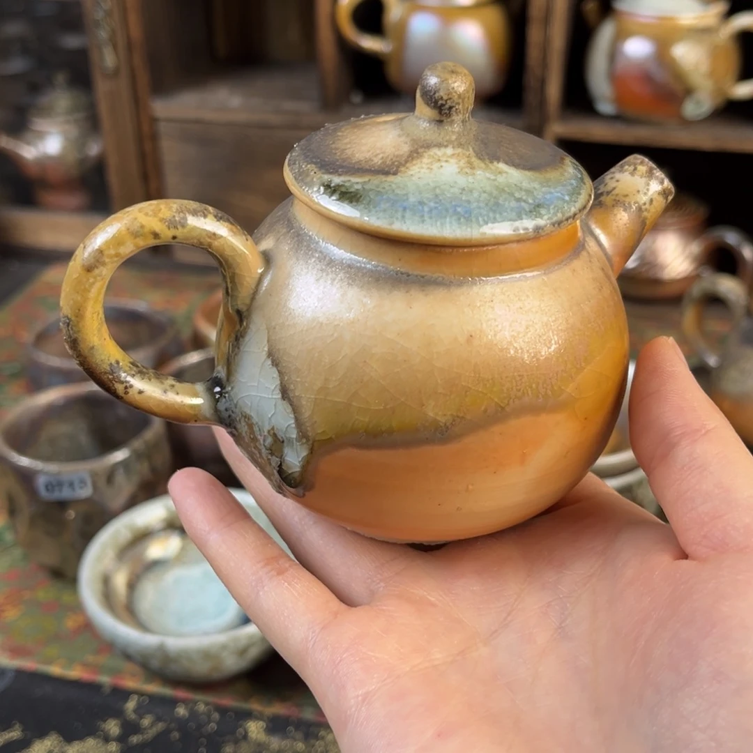 杯柴烧茶器中白壶