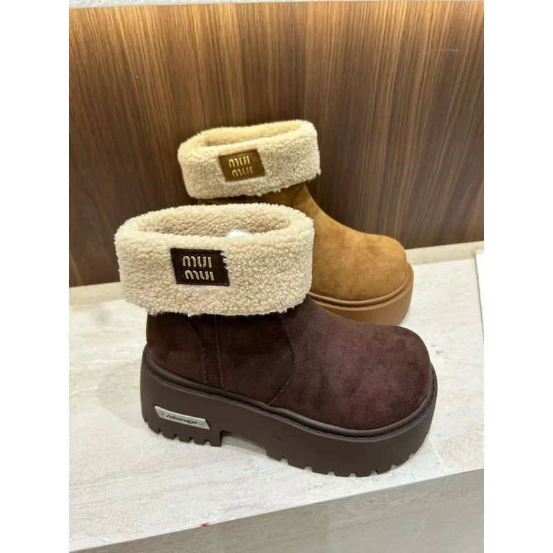 【新疆包邮】25年新款厚底芒果头大棉加厚翻领两穿博肯短靴7130M