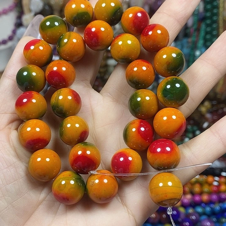 玛瑙/玉髓未镶嵌珠宝半成品地球玛瑙卡14mm