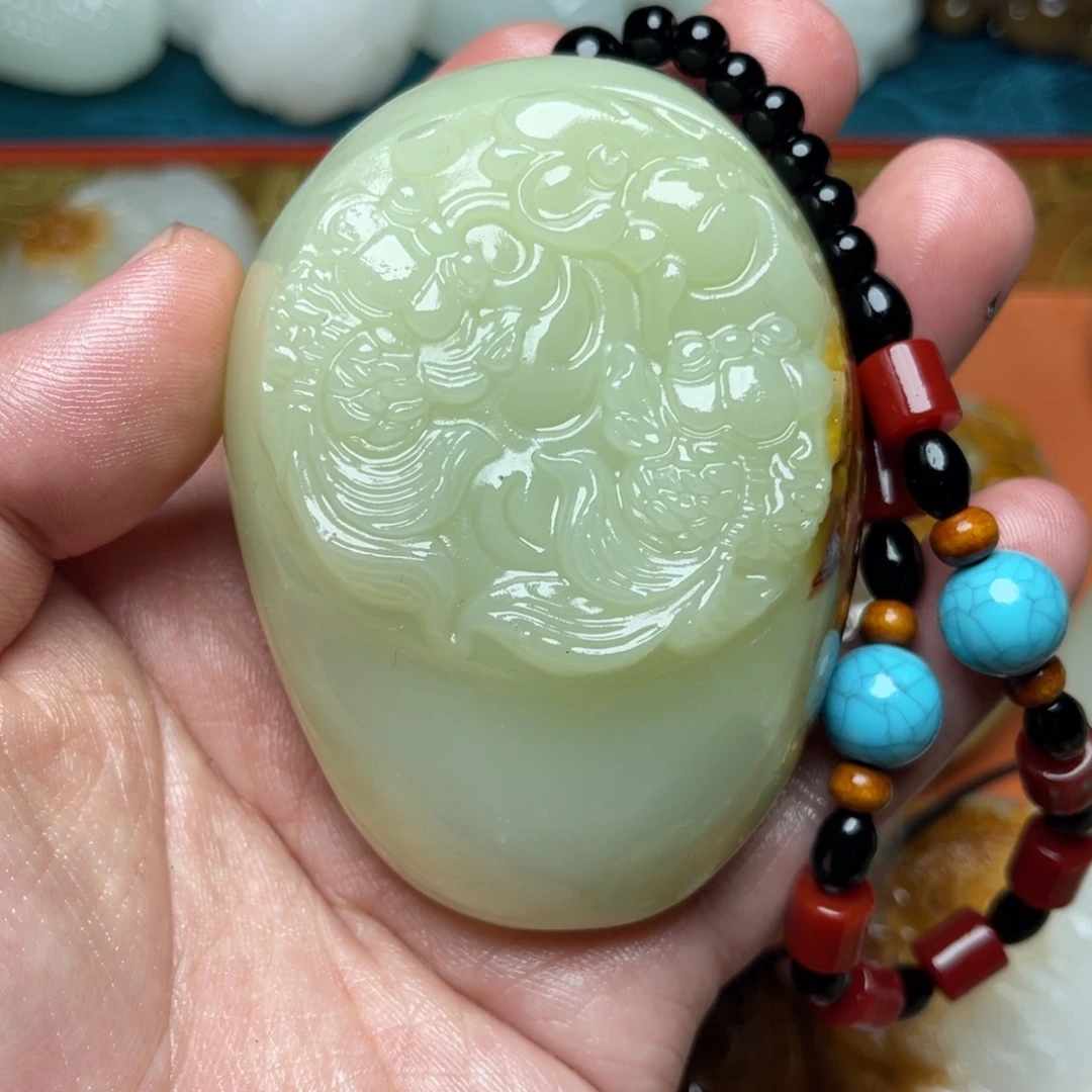 w***好石材天然方解石手把件不退换