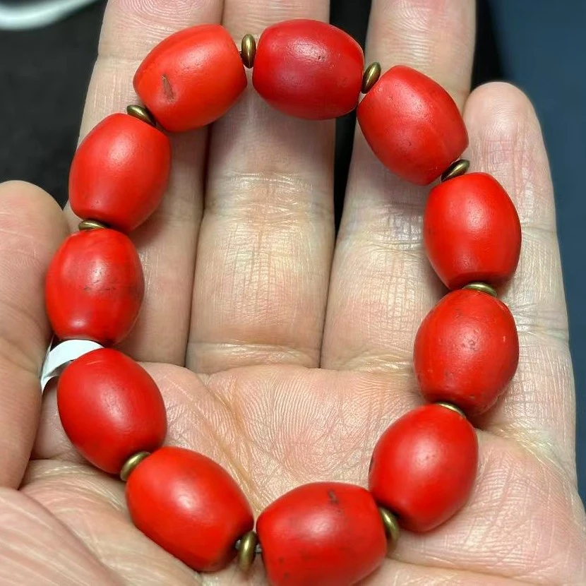 约18世纪夏尔巴雪巴琉璃珠手串#古珠（尺寸约13mm）