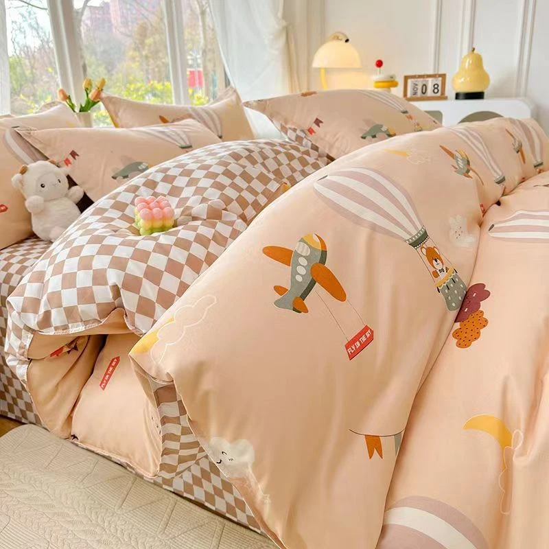 高货纯棉双层纱四件套亲肤透气微瑕疵介意勿拍亲肤